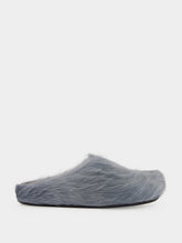 Marni Aquamarine Blue Calf Hair Fussbett Sabot