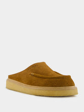 Marni Gold Brown Suede Sabot with Rubber Sole