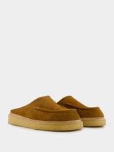 Marni Gold Brown Suede Sabot with Rubber Sole