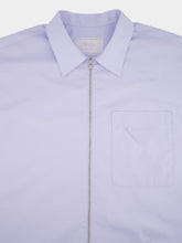 Prada Light Blue Poplin Shirt with Zipper