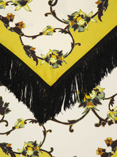La DoubleJ Yellow Buttercup Reversible Fringed Silk Scarf