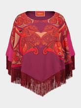 La DoubleJ Alchemy Placée Dark Red Satin Mini Poncho
