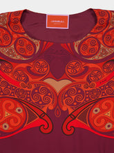 La DoubleJ Alchemy Placée Dark Red Satin Mini Poncho