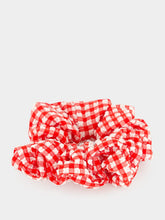 Hunza G Red Gingham Seersucker Scrunchie
