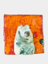 Studio Bongard Orange 3D Sardine Head Tile Sculpture