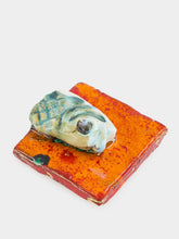 Studio Bongard Orange 3D Sardine Head Tile Sculpture