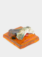 Studio Bongard 3D Sardine Tail Tile Sculpture in Orange