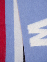 Marni Blue Lilac Wool Logo Scarf