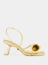 Cult Gaia Brass Ria Calla Lily Heeled Sandals