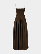 Matteau Chocolate Brown Shirred Maxi Dress