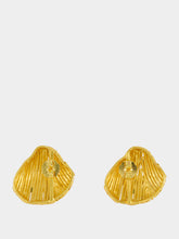 FENOMENA Gold Maxi Emerald Shell Stud Earrings