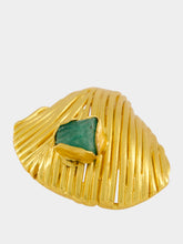 FENOMENA Gold Maxi Emerald Shell Stud Earrings