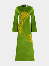 Paula Selene Garden Green Velvet Dress