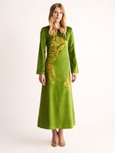 Paula Selene Garden Green Velvet Dress