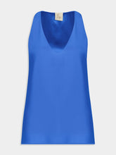 Paula Serena Blue Silk Tank-Top