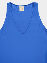 Paula Serena Blue Silk Tank-Top