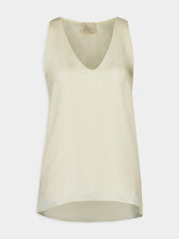 Paula Serena Vanilla Custard the Web Silk Twill Tank-Top