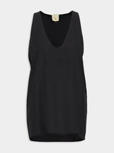 Paula Serena Black Silk Tank-Top