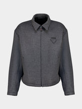 Prada Ardesia Grey Virgin Wool Bomber Jacket