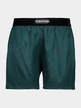 Tom Ford Dark Emerald Stretch Silk Satin Boxer Shorts