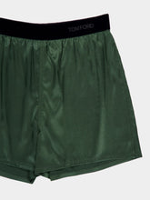 Tom Ford Moss Green Stretch Silk Satin PJ Shorts