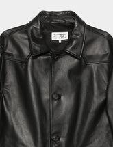 MM6 Maison Margiela Black Leather Button-Up Jacket