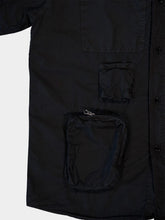 MM6 Maison Margiela Black Long-Sleeve Shirt With Neck Cut Multiple Pockets
