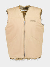 MM6 Maison Margiela Ochre Faux Fur Trim Vest