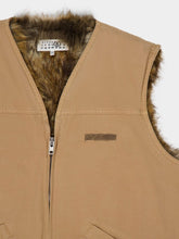 MM6 Maison Margiela Ochre Faux Fur Trim Vest