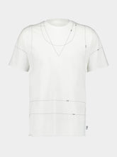 MM6 Maison Margiela White T-shirt With Seam Line Print