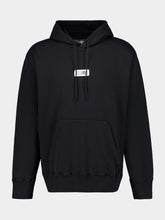 MM6 Maison Margiela Black Hooded Sweatshirt with Numeric Logo