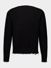 MM6 Maison Margiela Black Distressed Numbers Crewneck Jumper