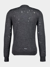 MM6 Maison Margiela Dark Grey Distressed Knit Jumper