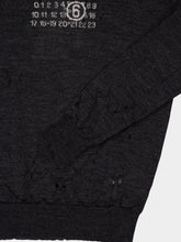 MM6 Maison Margiela Dark Grey Distressed Knit Jumper