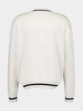 MM6 Maison Margiela Off-White V-Neck Numbers Motif Jumper