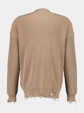 MM6 Maison Margiela Beige Oversized Distressed Cotton Cardigan