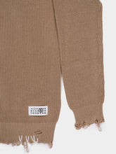 MM6 Maison Margiela Beige Oversized Distressed Cotton Cardigan