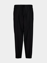 MM6 Maison Margiela Black Wool-Blend Tapered Trousers