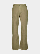 MM6 Maison Margiela Khaki Green Loose-Fit Trousers With Numbers Motif