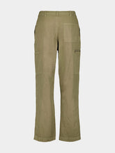 MM6 Maison Margiela Khaki Green Loose-Fit Trousers With Numbers Motif