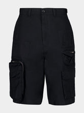 MM6 Maison Margiela Black Asymmetric Cotton Cargo Shorts