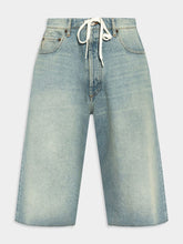 MM6 Maison Margiela Washed Blue Wide-Leg Denim Shorts