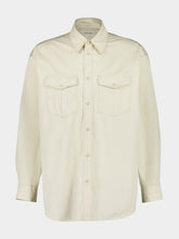 Lemaire Creamy White Cotton Satin Western Shirt