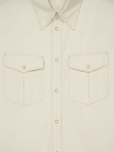 Lemaire Creamy White Cotton Satin Western Shirt