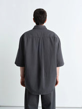 Lemaire Carbon Blue Short Sleeve Denim Shirt