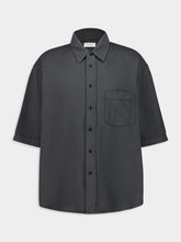 Lemaire Carbon Blue Short Sleeve Denim Shirt