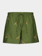 Baziszt Embroidered Birds Columbus Shorts