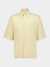 Lemaire Ice Apricot Short Sleeve Shirt in Washed Cotton Muslin