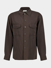 Lemaire Licorice Convertible Collar Silk Shirt