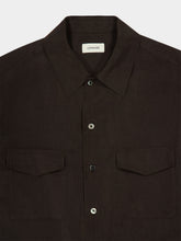 Lemaire Licorice Convertible Collar Silk Shirt